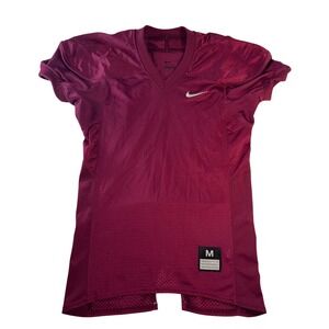 Nike Football Practice Jersey Maroon Burgundy Mesh V-Neck Mens Medium Swoosh